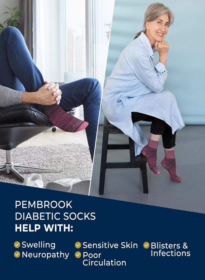 Pembrook Ankle Diabetic Socks for Women and Men | 6 Pairs | Wide Calf and Ankle Neuropathy Socks for Women | Moisture Wicking | SpaceDye - Image 4